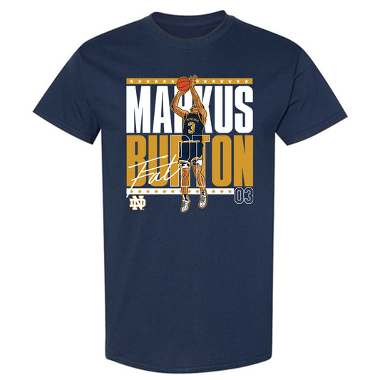 Notre Dame - NCAA Men's Basketball : Markus Burton - T-Shirt Individual Caricature