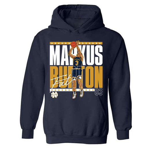 Notre Dame - NCAA Men's Basketball : Markus Burton - Hooded Sweatshirt Individual Caricature