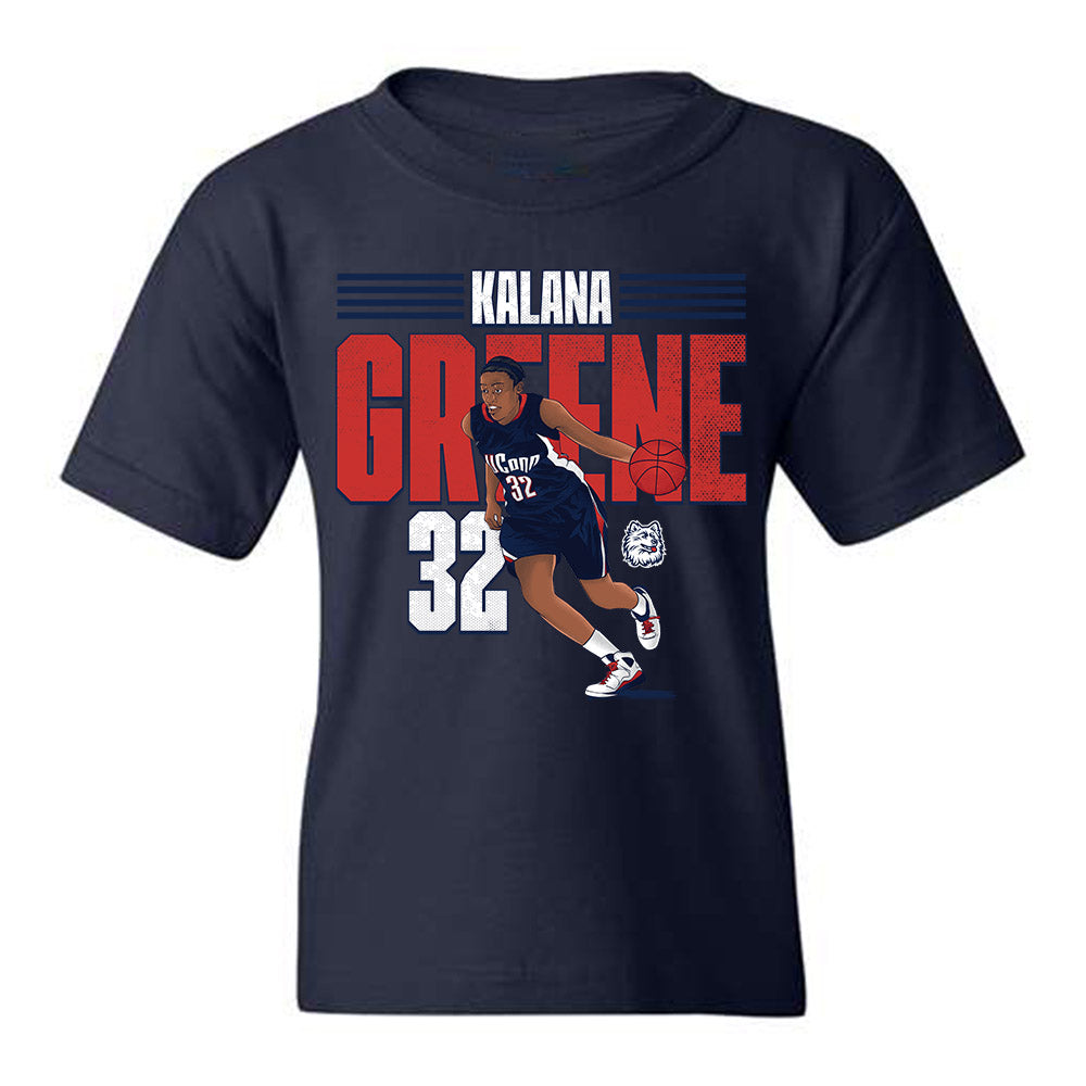 UConn - Women's Basketball Legends : Kalana Greene - Youth T-Shirt Individual Caricature