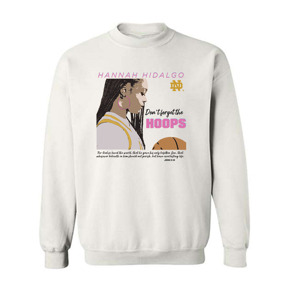 Notre Dame - NCAA Women's Basketball : Hannah Hidalgo - Crewneck Sweatshirt Player Illustration