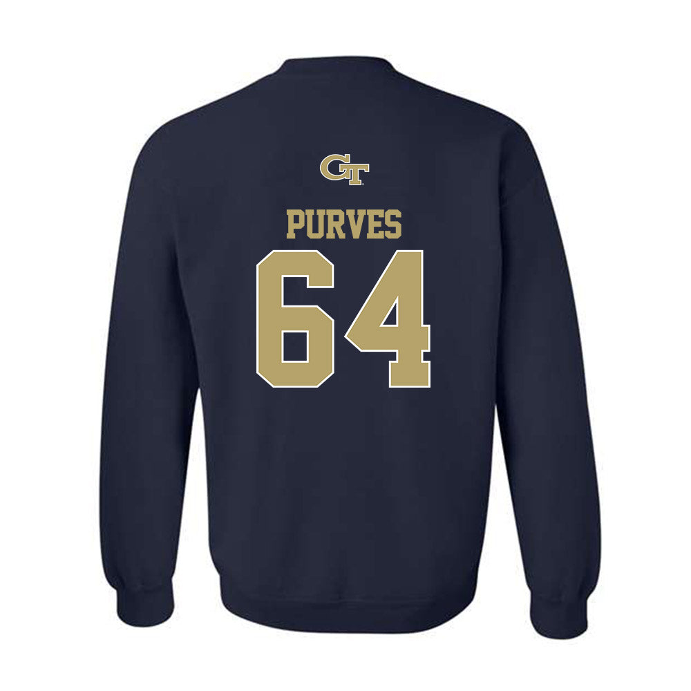 Georgia Tech - NCAA Football : Ryan Purves - Crewneck Sweatshirt Classic Shersey