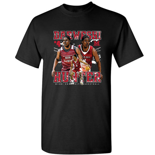 Miami of Ohio - NCAA Men's Basketball : Darweshi Hunter - T-Shirt Individual Caricature