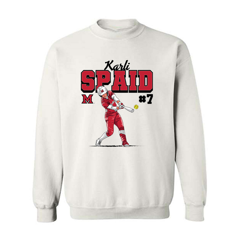 Miami of Ohio - NCAA Softball : Karli Spaid - Crewneck Sweatshirt Individual Caricature