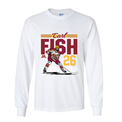 Minnesota - NCAA Men's Ice Hockey : Carl Fish - Long Sleeve T-Shirt Individual Caricature