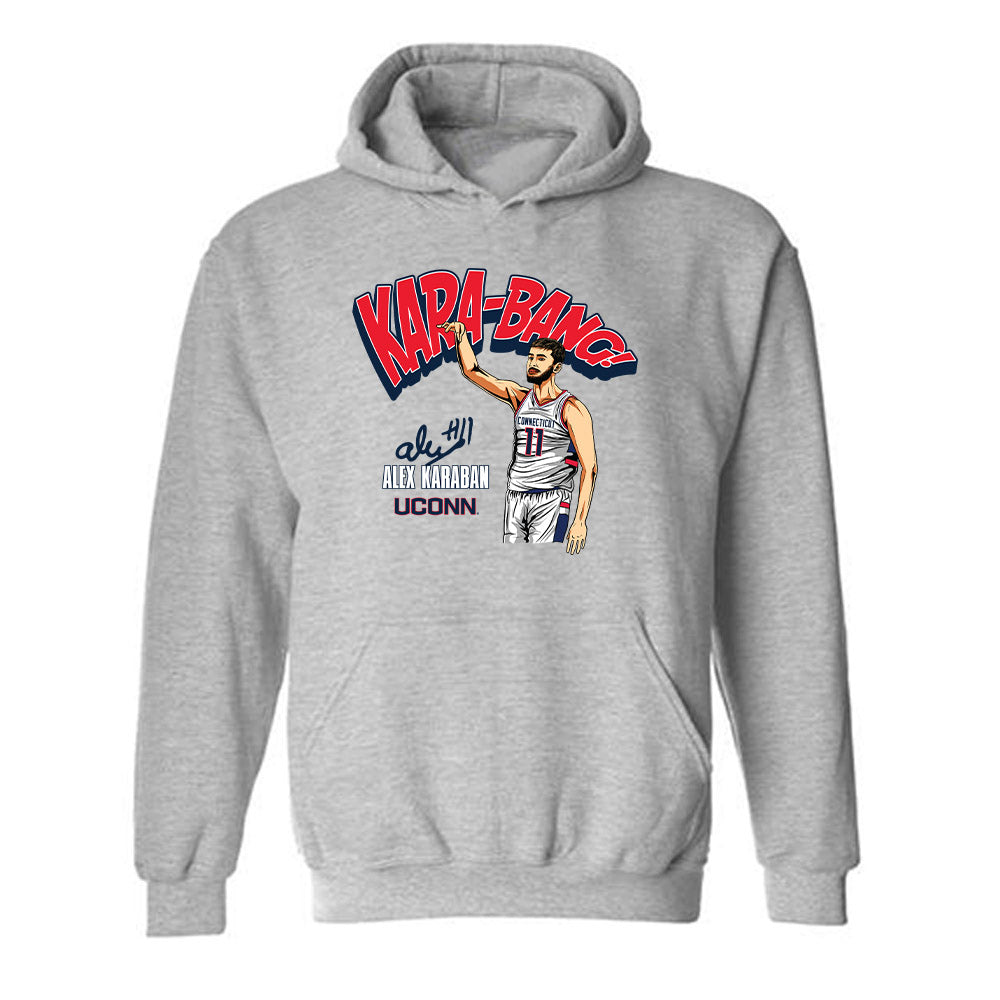 UConn - NCAA Men's Basketball : Alex Karaban - Hooded Sweatshirt Individual Caricature