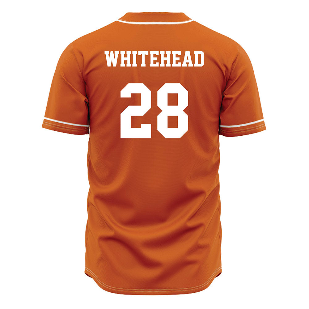 Texas - NCAA Baseball : Ace Whitehead - Baseball Jersey Orange