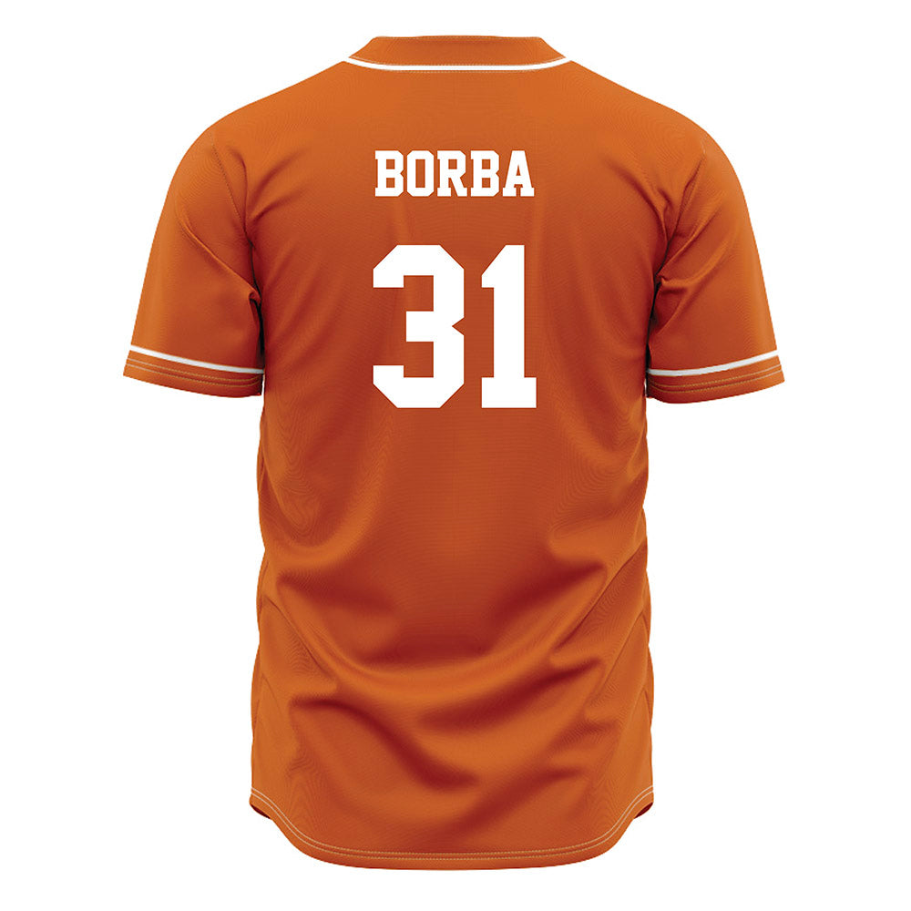 Texas - NCAA Baseball : Casey Borba - Baseball Jersey Orange