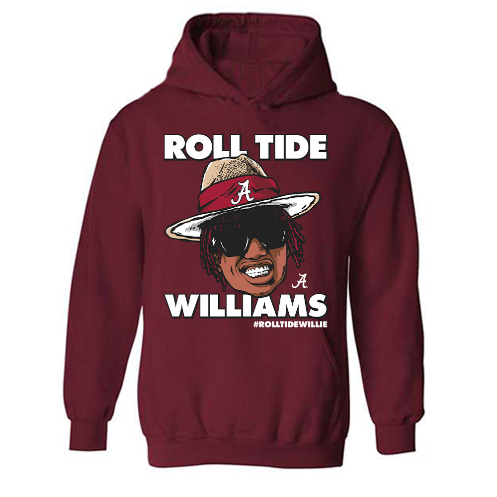 Alabama - NCAA Football : Ryan Williams x Roll Tide Willie - Hooded Sweatshirt Individual Caricature