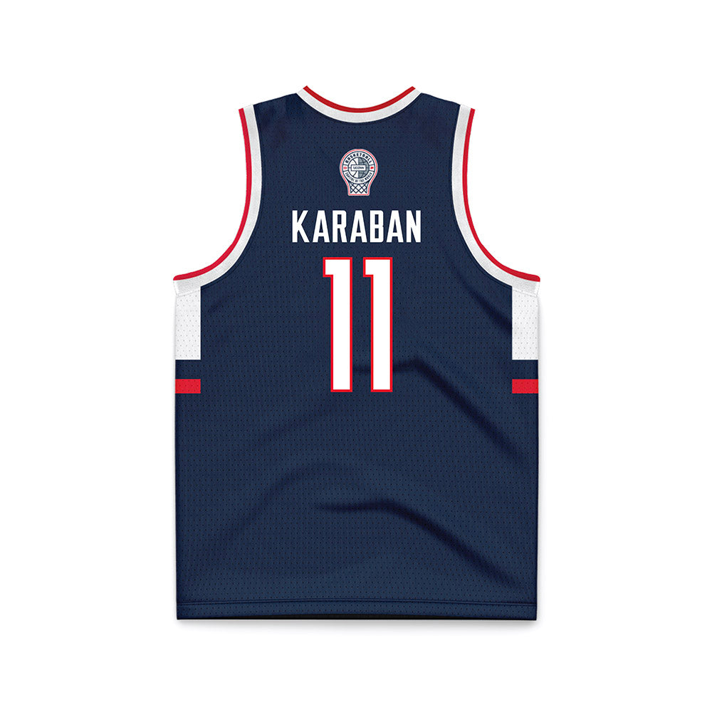 UConn - NCAA Men's Basketball : Alex Karaban - Basketball Navy Retro Jersey