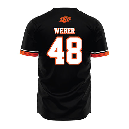 Oklahoma State - NCAA Baseball : Aaron Weber - Baseball Jersey Black