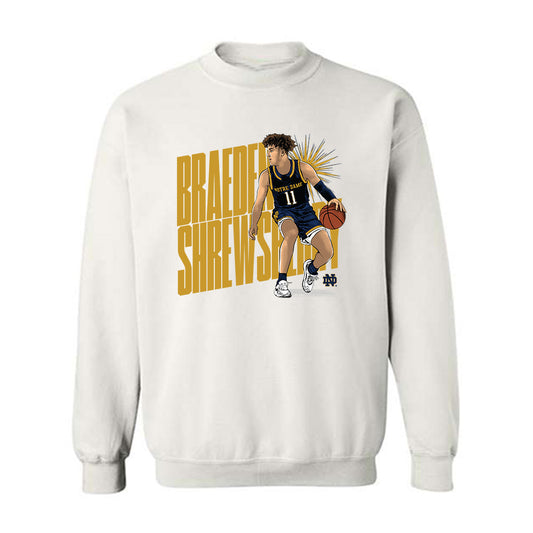 Notre Dame - NCAA Men's Basketball : Braeden Shrewsberry - Crewneck Sweatshirt Individual Caricature