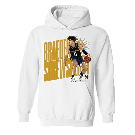 Notre Dame - NCAA Men's Basketball : Braeden Shrewsberry - Hooded Sweatshirt Individual Caricature