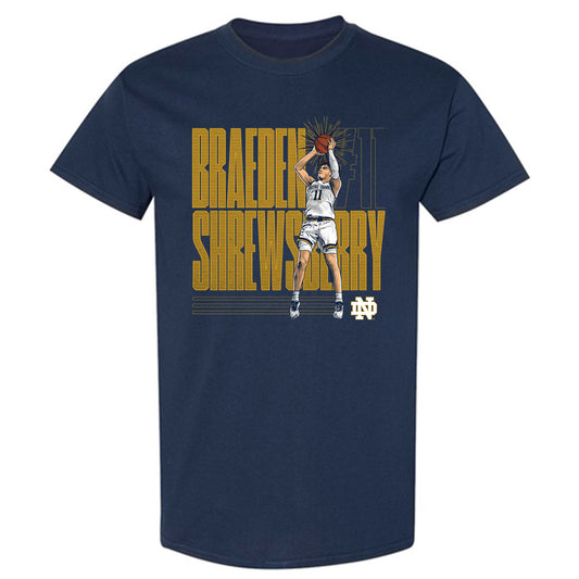 Notre Dame - NCAA Men's Basketball : Braeden Shrewsberry - T-Shirt Player Illustration
