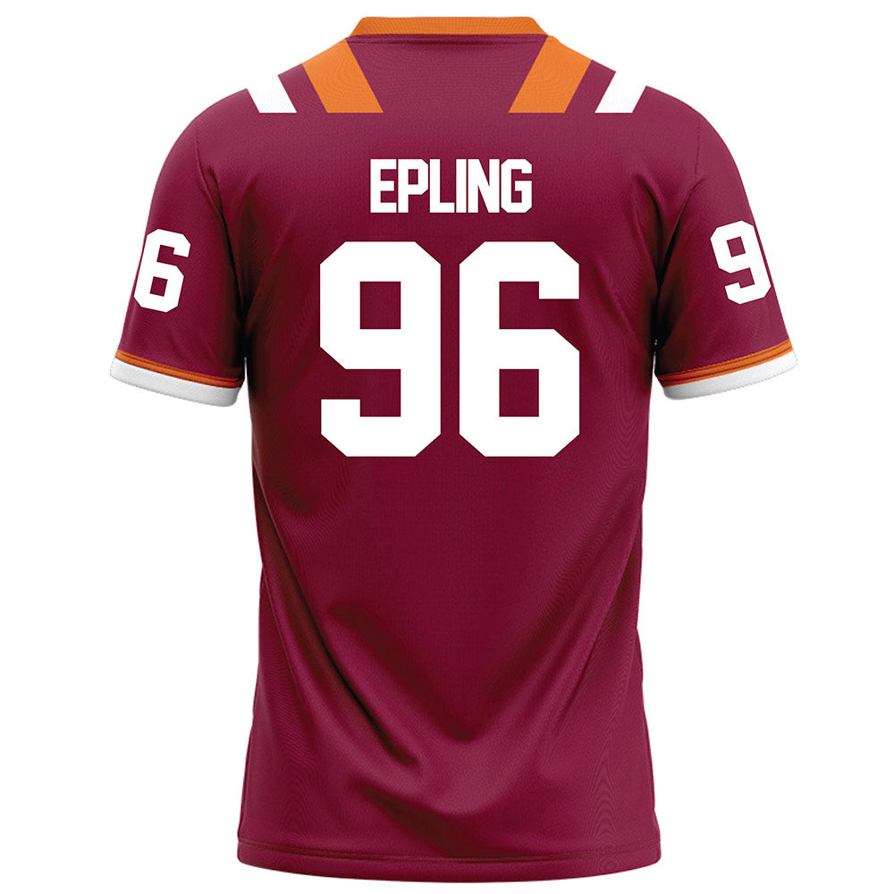 Virginia Tech - NCAA Football : Christian Epling - Football Jersey Maroon