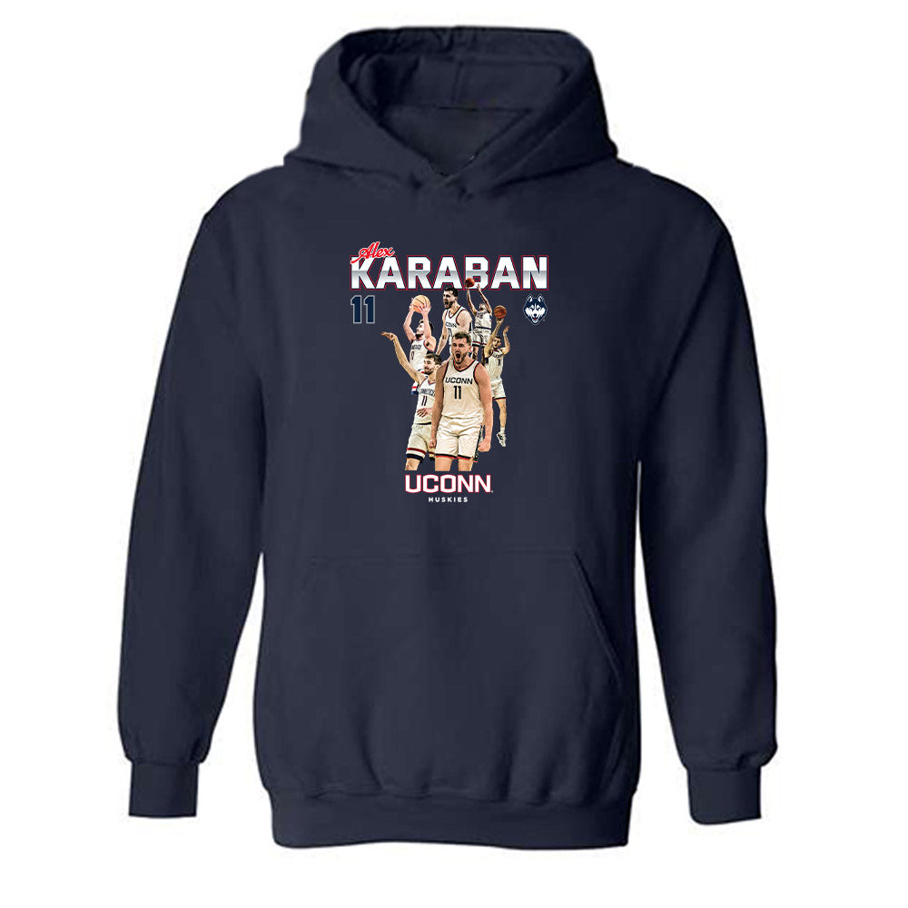 UConn - NCAA Men's Basketball : Alex Karaban - Official 2023 - 2024 Post Season - Hooded Sweatshirt