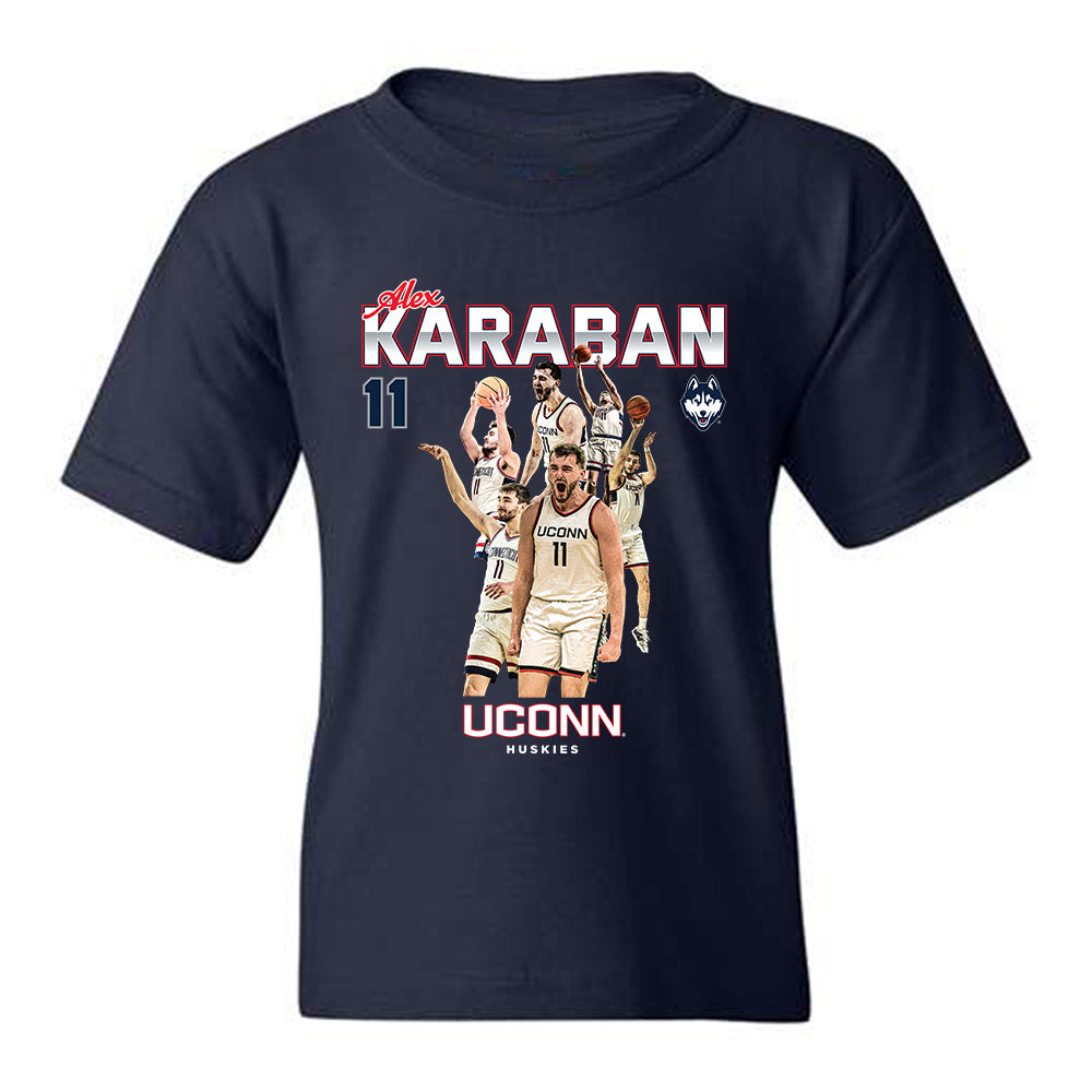 UConn - NCAA Men's Basketball : Alex Karaban - Official 2023 - 2024 Post Season - Youth T-Shirt