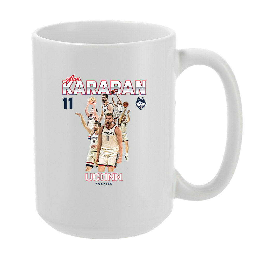 UConn - NCAA Men's Basketball : Alex Karaban - Official 2023 - 2024 Post Season - Mug