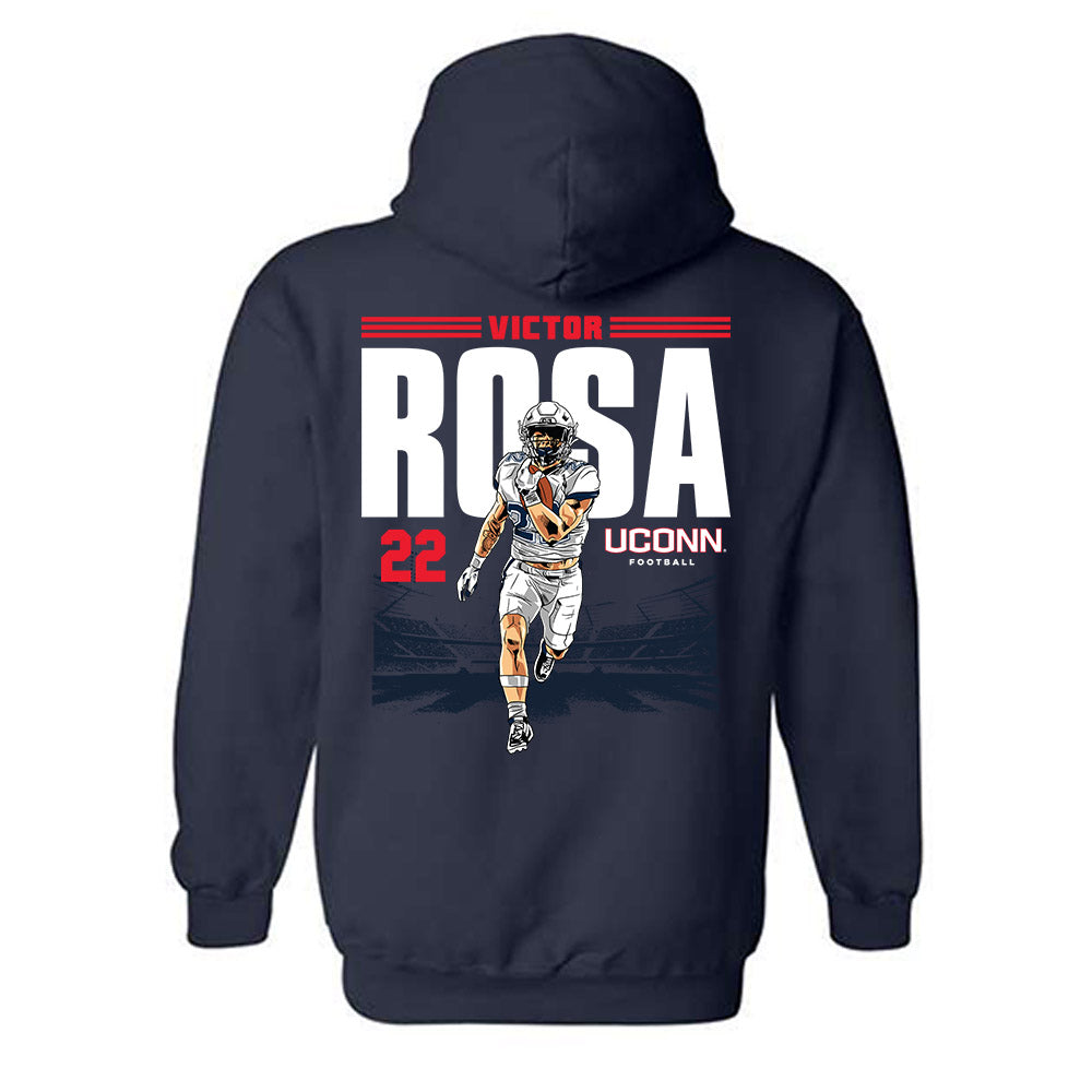 UConn - NCAA Football : Victor Rosa UConn RB Hooded Sweatshirt