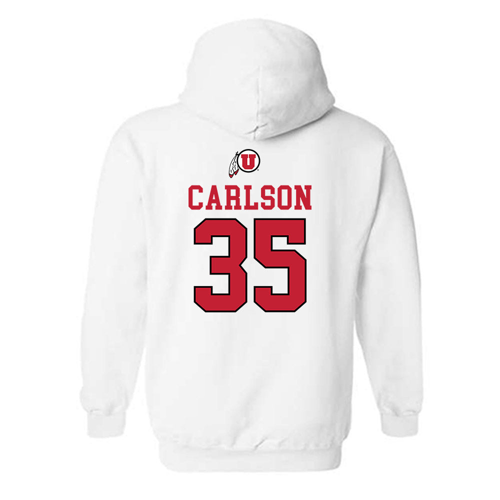Utah - NCAA Men's Basketball : Branden Carlson - Hooded Sweatshirt Classic Shersey
