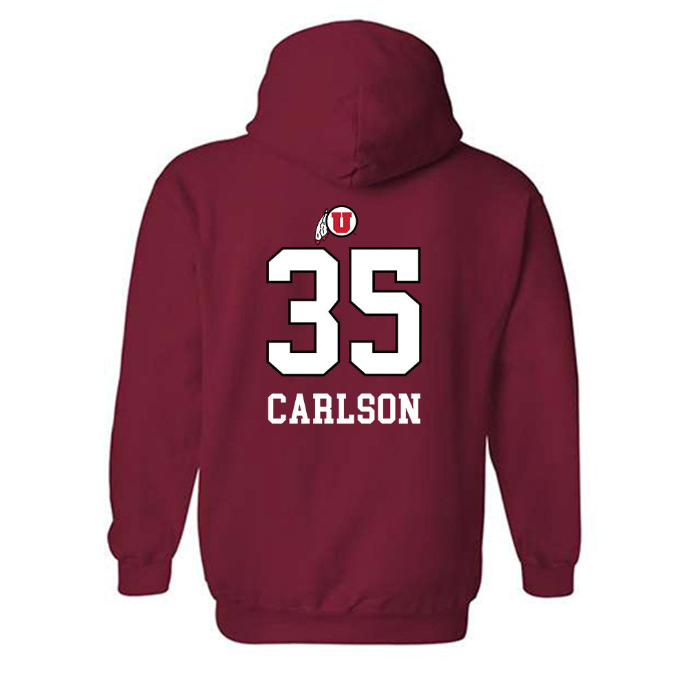 Utah - NCAA Men's Basketball : Branden Carlson - Hooded Sweatshirt Classic Shersey