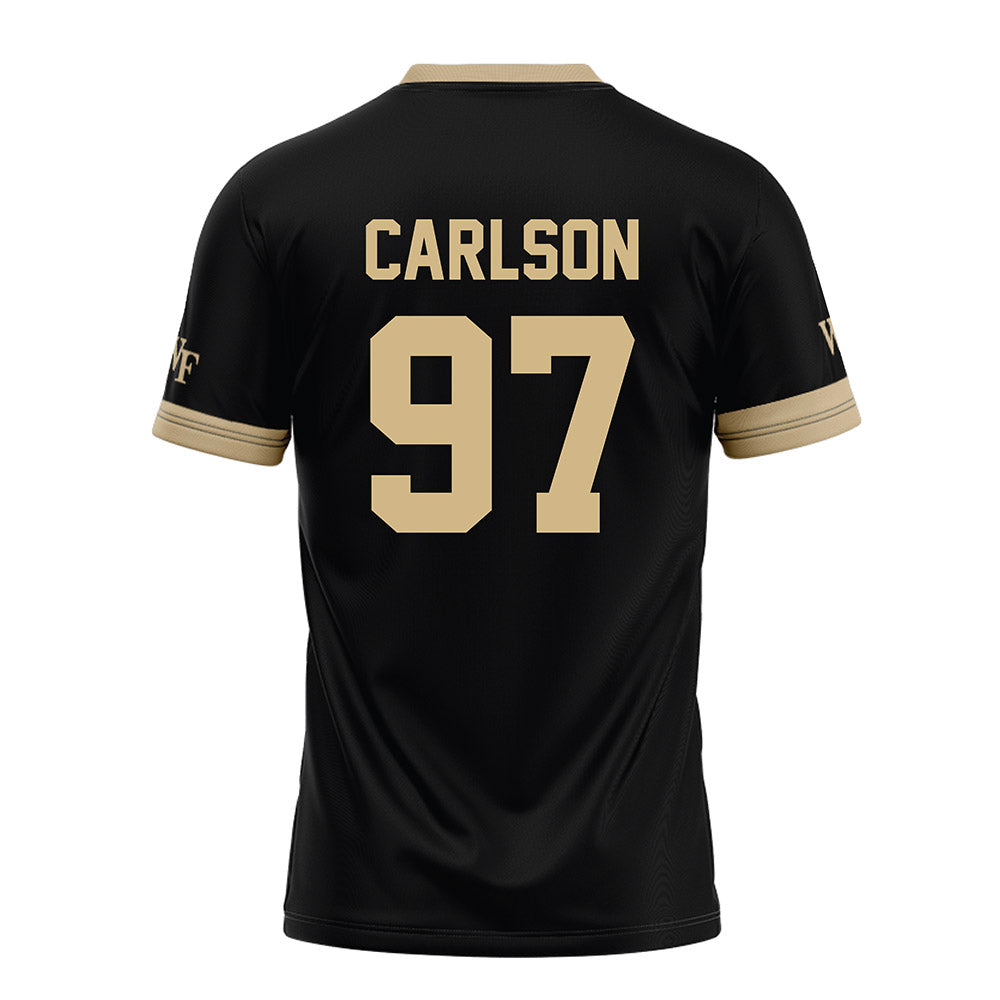 Wake Forest - NCAA Football : Caleb Carlson Black Jersey
