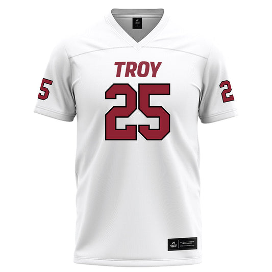 Troy - NCAA Football : Justin Powe White Jersey