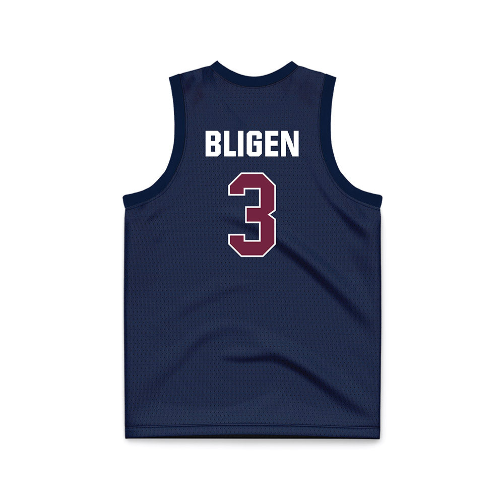 FDU - NCAA Men's Basketball : Heru Bligen Fairleigh Blue Jersey