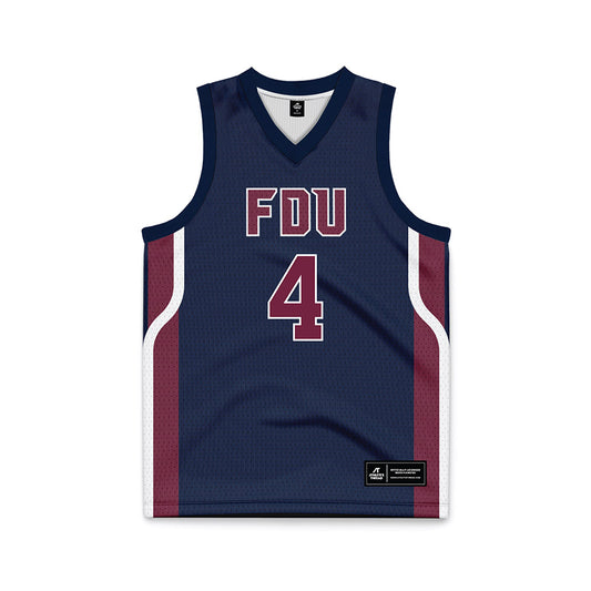 FDU - NCAA Men's Basketball : Grant Singleton Fairleigh Blue Jersey
