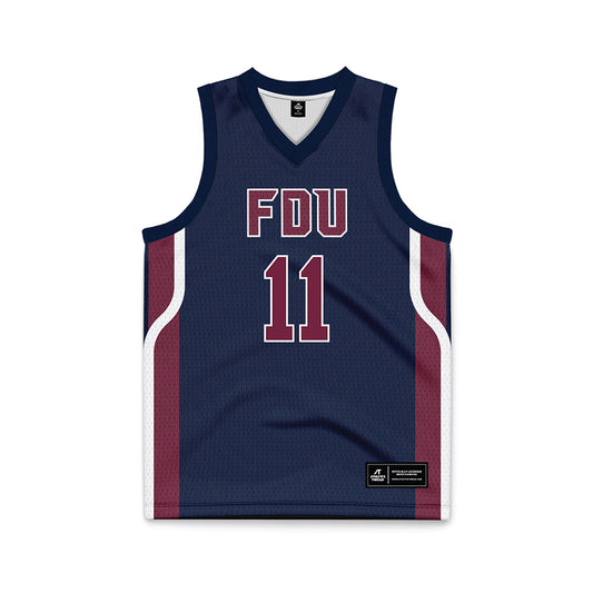 FDU - NCAA Men's Basketball : Sean Moore Fairleigh Blue Jersey