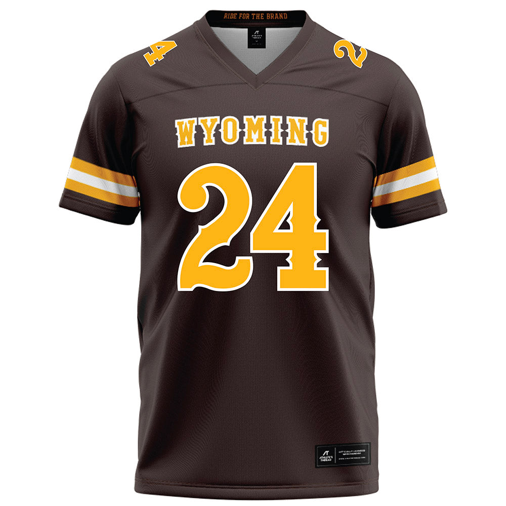 LASublimation Wyoming - NCAA Football : Charlie Coenen - Brown Jersey FullColor / Large