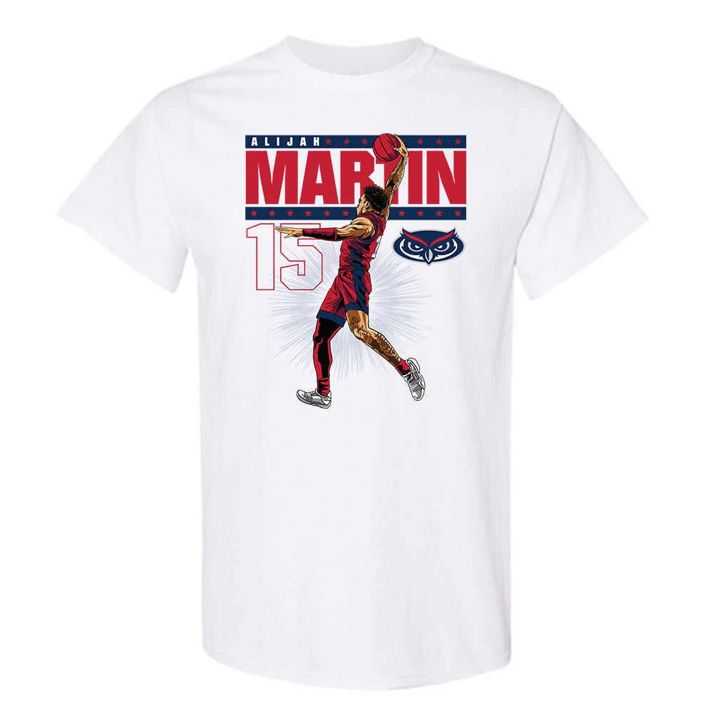 FAU - NCAA Men's Basketball : Alijah Martin Illustration Short Sleeve T-Shirt