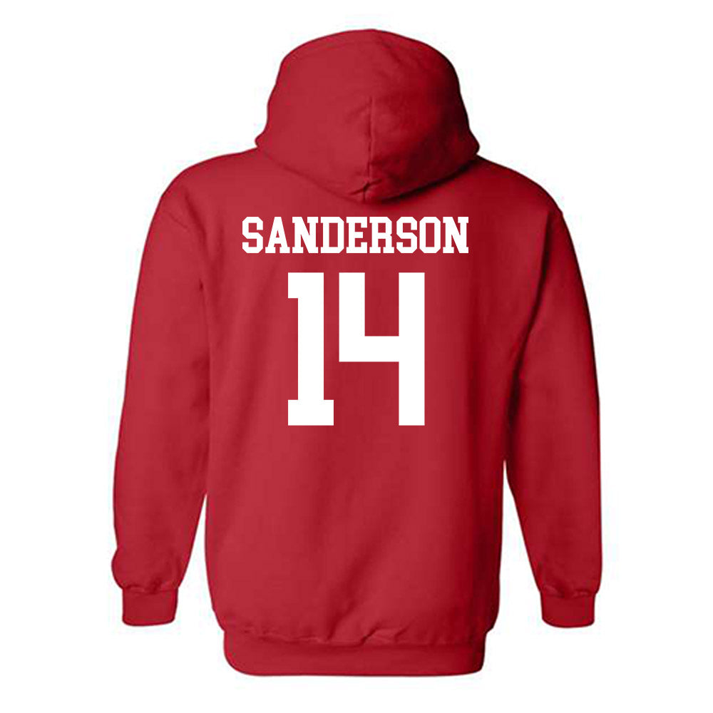 Nebraska - NCAA Baseball : Case Sanderson - Hooded Sweatshirt Sports Shersey