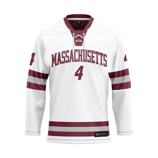 UMass - NCAA Men's Ice Hockey : Kennedy O'Connor - White Ice Hockey Jersey