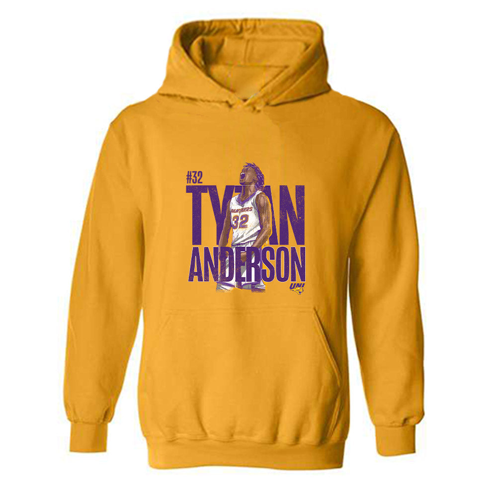 Northern Iowa - NCAA Men's Basketball : Tytan Anderson Illustration Hooded Sweatshirt