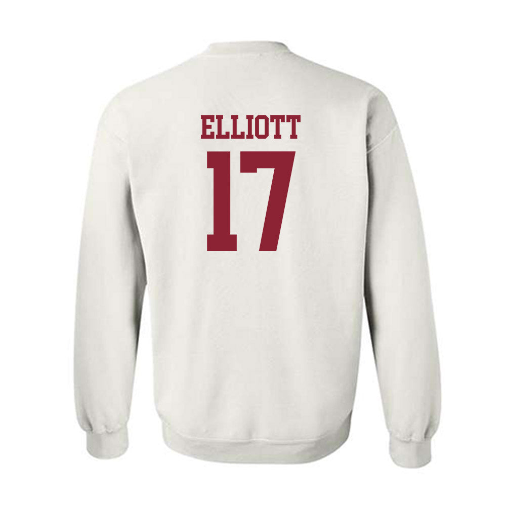 UMass - NCAA Football : Dallas Elliott - Uniform White Shersey Sweatshirt
