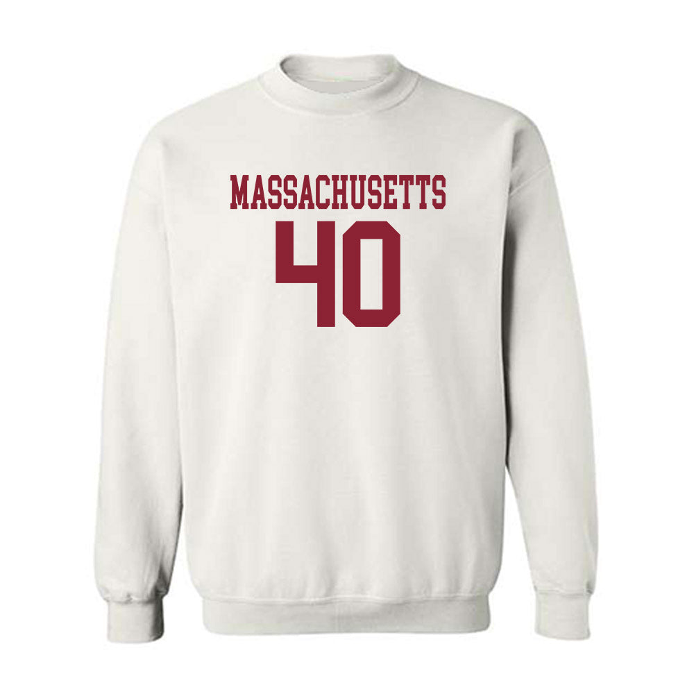 UMass - NCAA Football : Dominic Schofield - Uniform White Shersey Sweatshirt