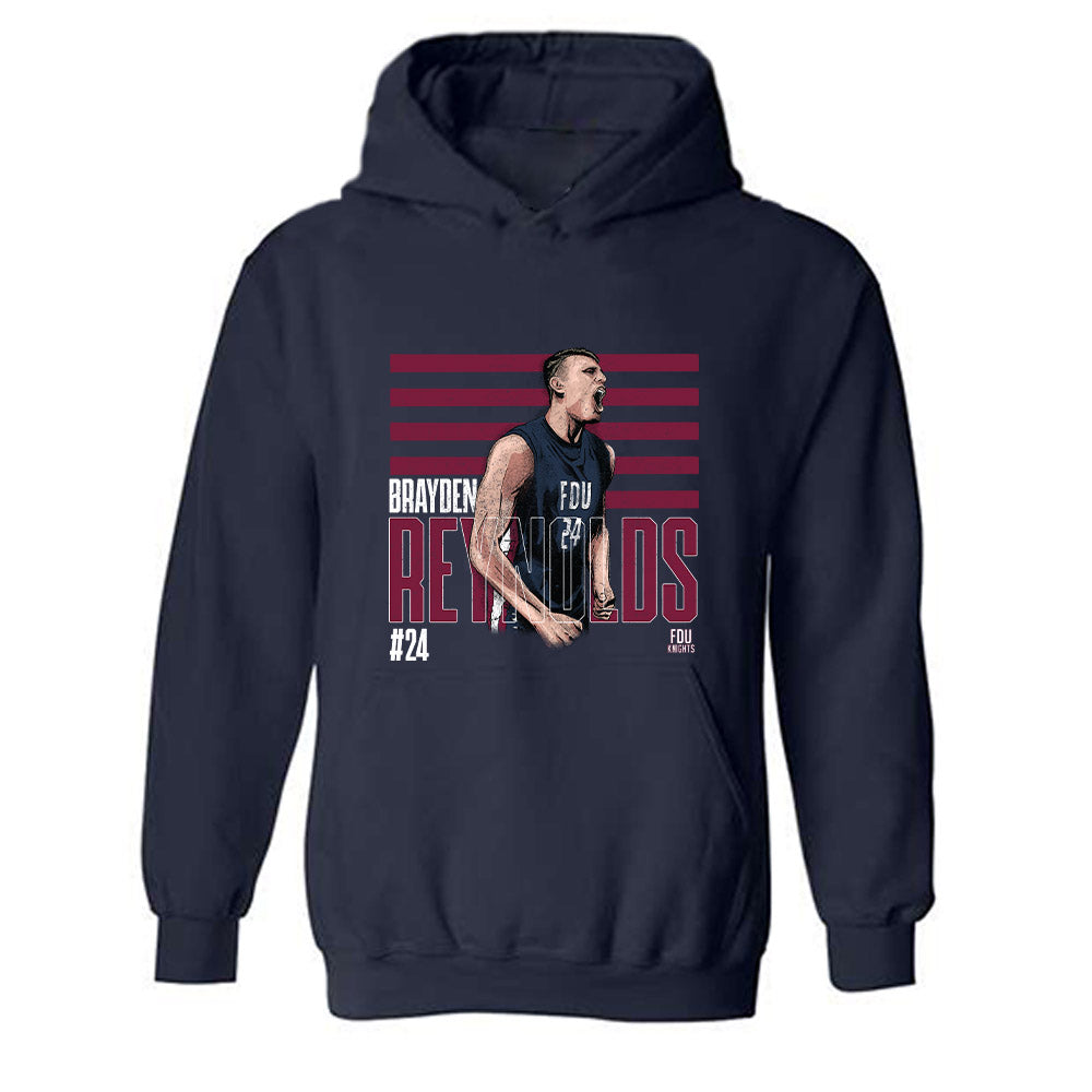 FDU - NCAA Men's Basketball : Brayden Reynolds Illustration Hooded Sweatshirt