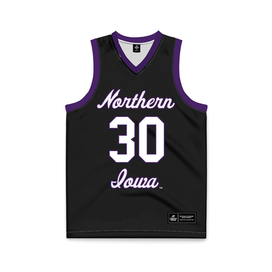 Northern Iowa - NCAA Men's Basketball : Hunter Jacobson Black Jersey