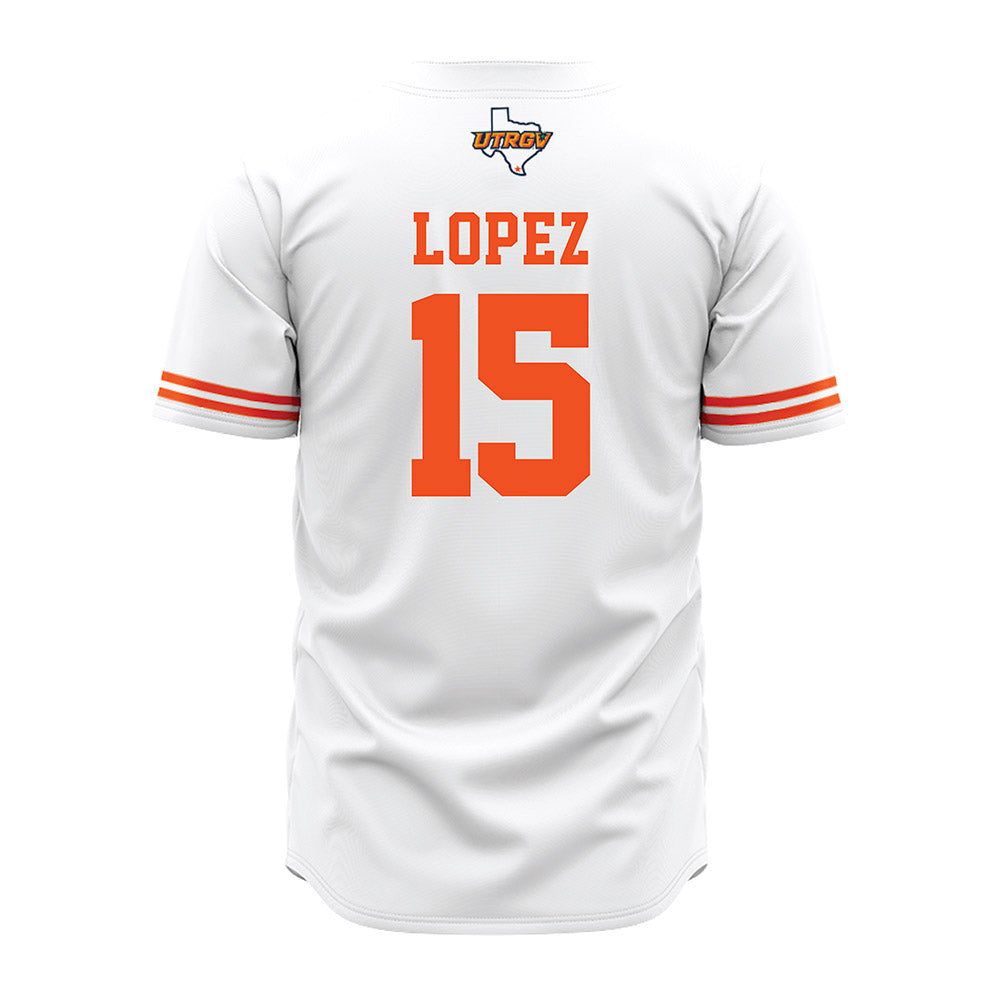 UTRGV - NCAA Baseball : Jack Lopez - Baseball Jersey White