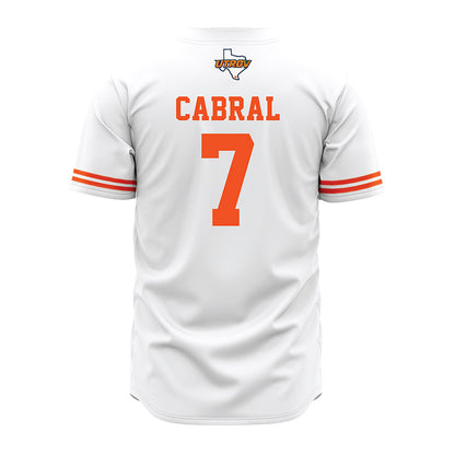 UTRGV - NCAA Baseball : Angelo Cabral - Baseball Jersey White