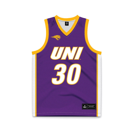Northern Iowa - NCAA Men's Basketball : Hunter Jacobson Purple Jersey