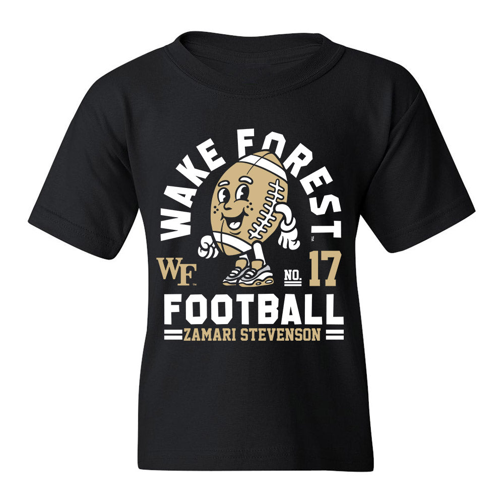 Wake Forest - NCAA Football : Zamari Stevenson Black Fashion Shersey Youth T-Shirt