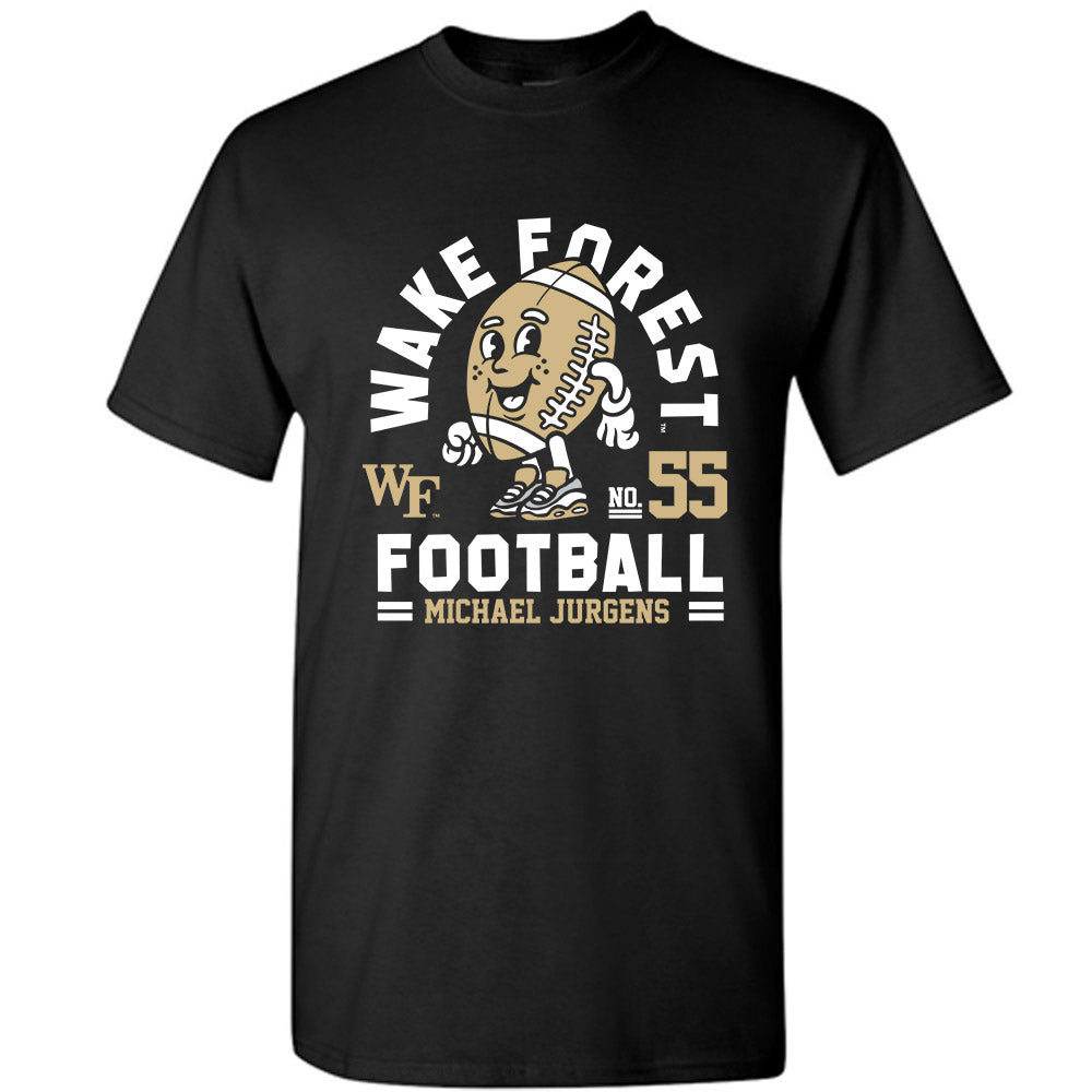 Wake Forest - NCAA Football : Michael Jurgens Black Fashion Shersey Short Sleeve T-Shirt