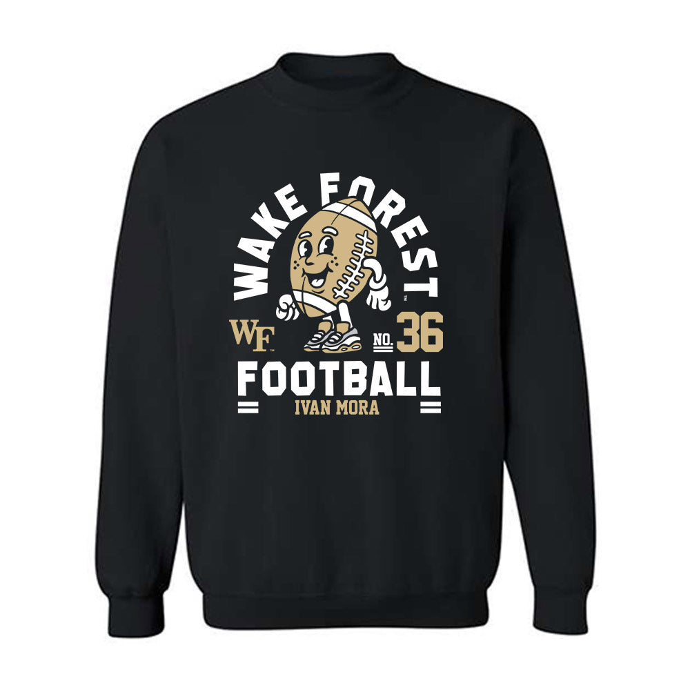 Wake Forest - NCAA Football : Ivan Mora Black Fashion Shersey Sweatshirt