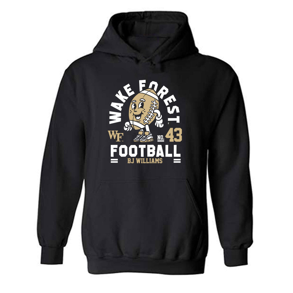 Wake Forest - NCAA Football : BJ Williams Black Fashion Shersey Hooded Sweatshirt