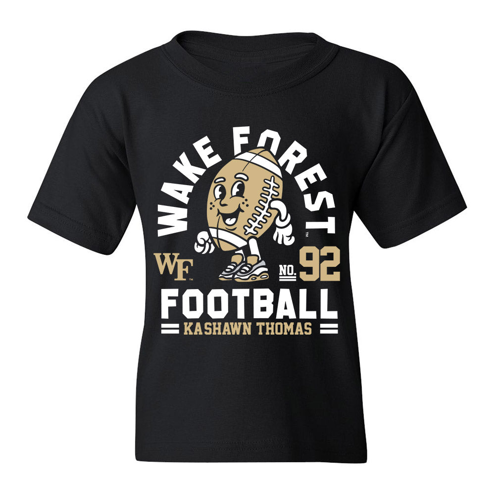 Wake Forest - NCAA Football : Ka'Shawn Thomas Black Fashion Shersey Youth T-Shirt