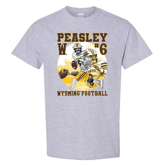 Wyoming - NCAA Football : Andrew Peasley - Caricature Short Sleeve T-Shirt