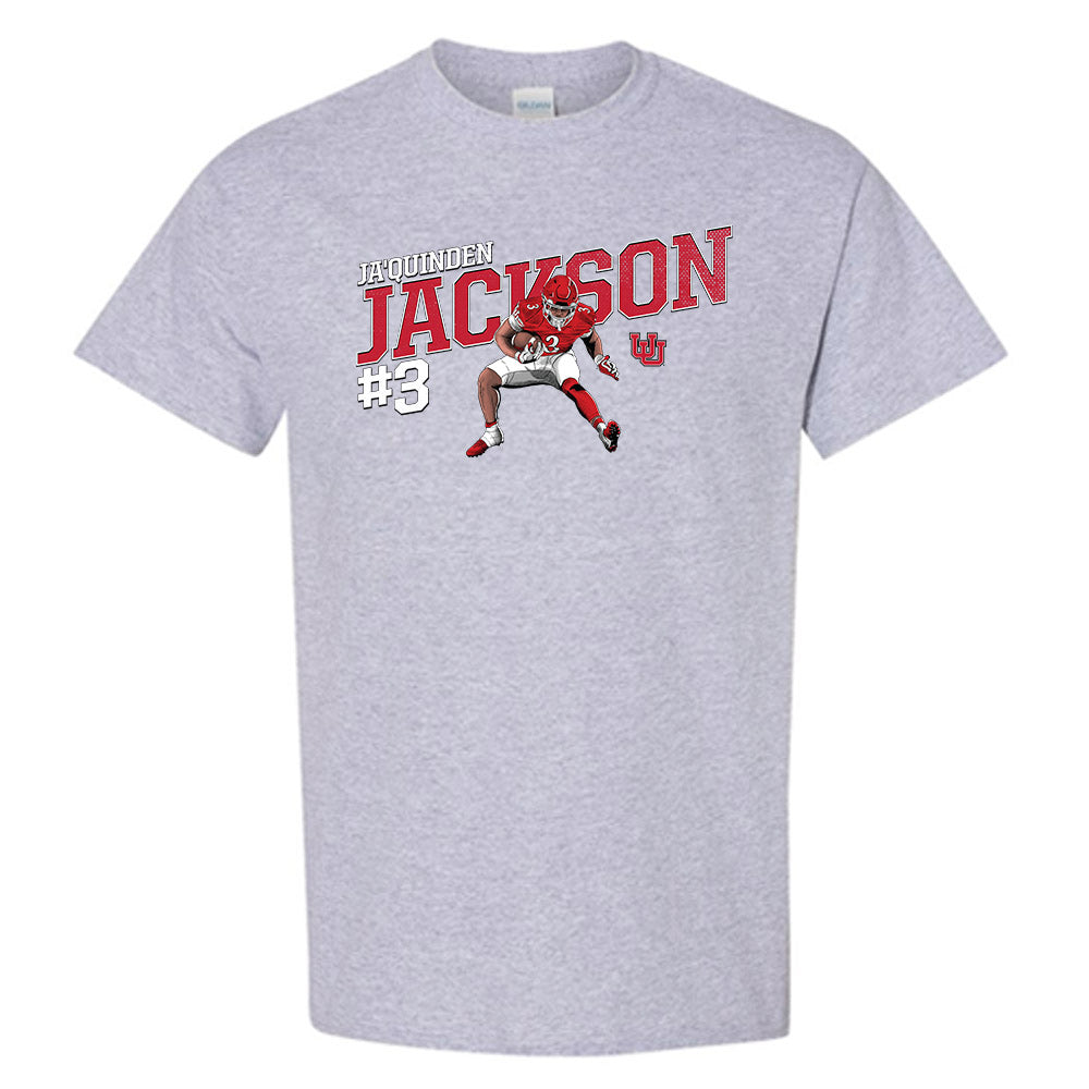 Utah - NCAA Football : Ja'Quinden Jackson - Caricature Short Sleeve T-Shirt