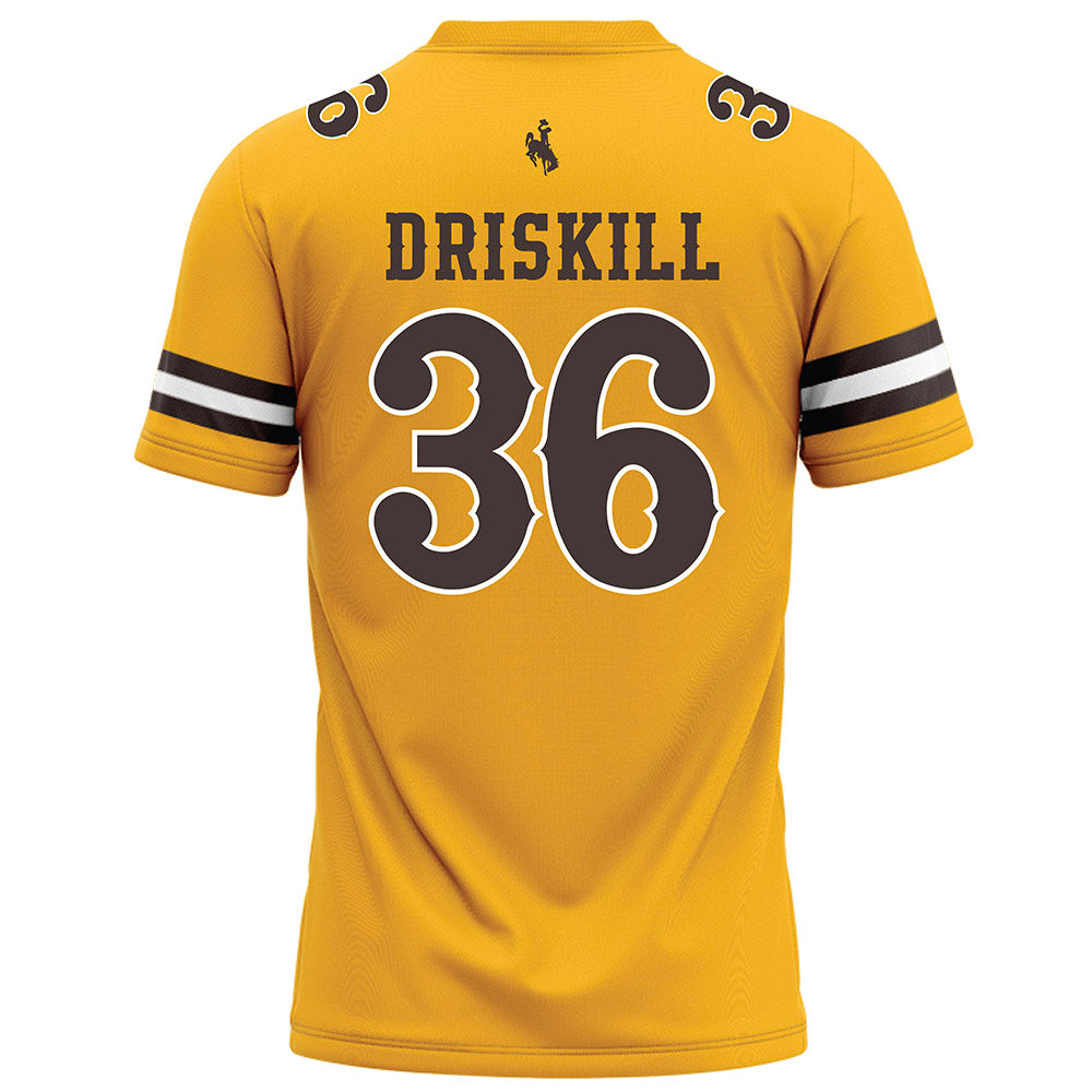 Wyoming - NCAA Football : Caleb Driskill - Gold Jersey