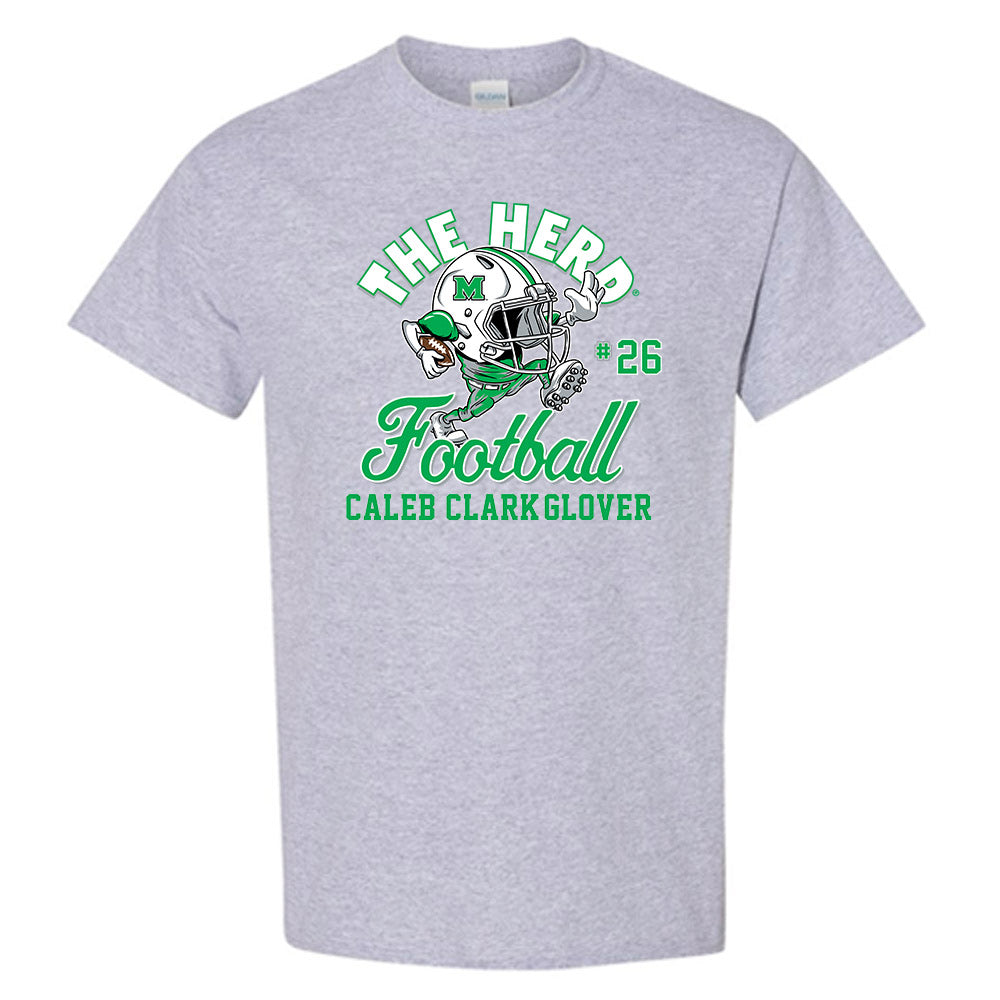 Marshall - NCAA Football : Caleb Clark-Glover - Grey Fashion Shersey Short Sleeve T-Shirt